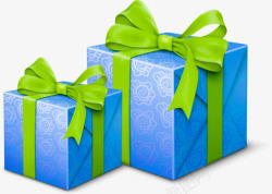 蓝色礼盒礼包礼物纸盒包装素材