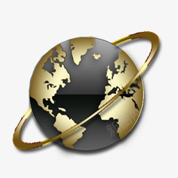 网络浏览器黑色和金色图标图标