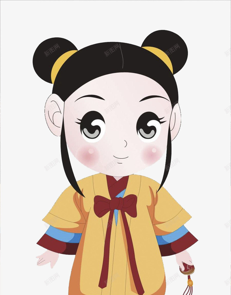 古代女书童png免抠素材_88icon https://88icon.com 书童 古代 女孩 黄色衣服