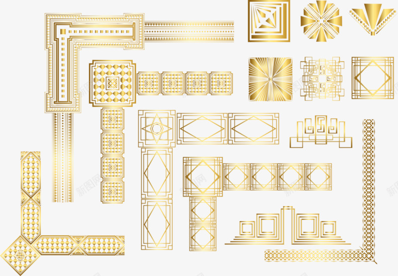 金色建筑平面图png免抠素材_88icon https://88icon.com 好看 平面 建筑 金色