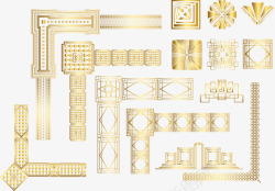 金色建筑平面图素材