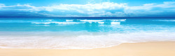 沙滩主题沙滩蓝天白云主题淘宝页面高清图片
