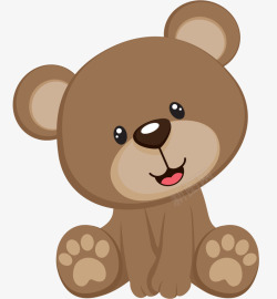 矢量棕色卡通猴可爱的小熊宠物图高清图片