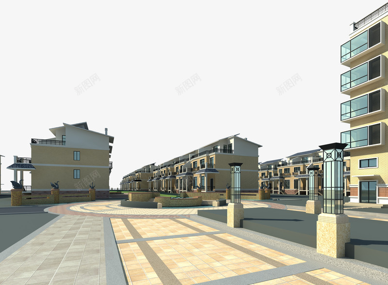 高档花园洋房住宅区图稿png免抠素材_88icon https://88icon.com 住宅区 图稿 洋房 花园 高档