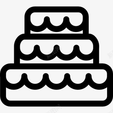 三层婚礼蛋糕图标图标