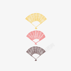 水彩风格油纸伞日系插画扇子高清图片
