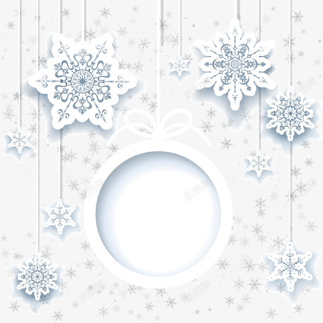 装饰雪花圆框等卡片元素矢量图eps免抠素材_88icon https://88icon.com 卡片元素 圆的边框 文艺唯美 框雪 矢量图 装饰