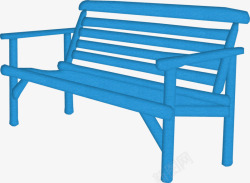 蓝色长椅素材