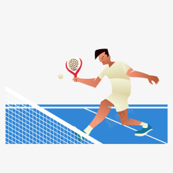 男子打网球装饰案矢量图素材