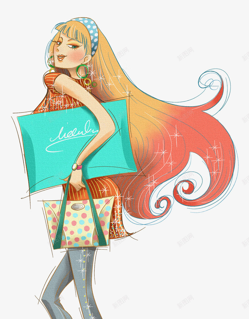 手绘时尚插图女孩侧身png免抠素材_88icon https://88icon.com 侧身 包包 女孩 女性侧面 手绘 时尚插图 漂亮 美女