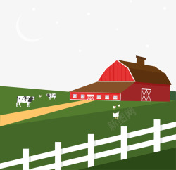 牛奶与农场生态草原农场矢量图高清图片