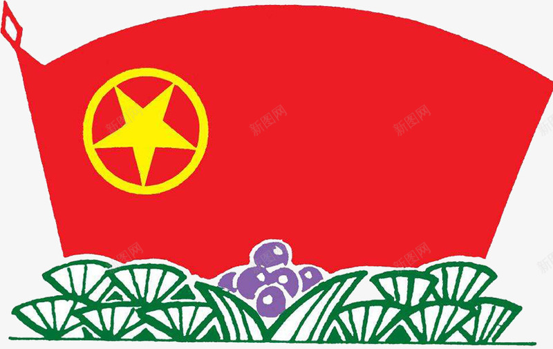 鲜艳的团旗和花草png免抠素材_88icon https://88icon.com 团旗 红色 花草 鲜艳