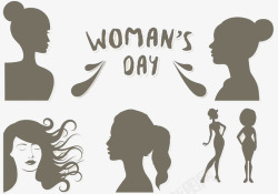 三八妇女节女人头型素材