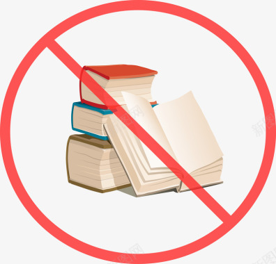 严禁禁止堆积乱放书本矢量图图标图标
