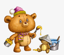 卡通棕色小熊玩偶素材