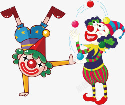 手绘小丑马戏团搞怪愚人节小丑表演图标高清图片