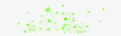 绿色荧光心形花枝漂浮素材