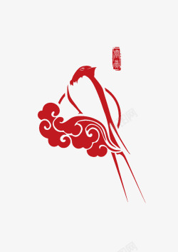 民俗剪纸中国风燕子图案高清图片