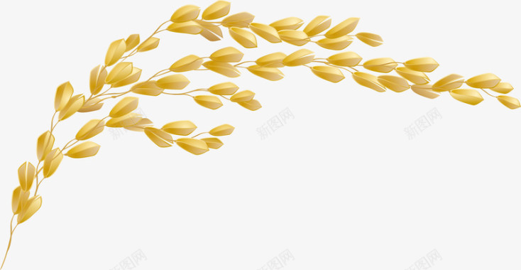 麦穗丰硕的水稻颗粒图矢量图图标图标