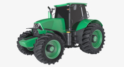 崭新绿色大型农用拖拉机素材
