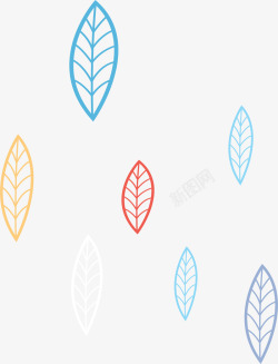 彩色树叶背景图彩色树叶漂浮高清图片