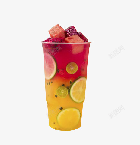 双色水果茶冷饮png免抠素材_88icon https://88icon.com 冷饮 夏天 柠檬火龙果 水果茶