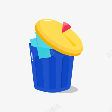 游戏UI卡通垃圾桶图标图标
