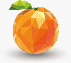 低多边形几何水果橘子矢量图素材