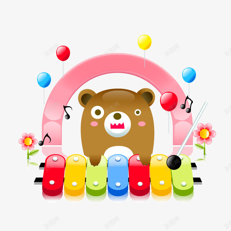 小熊弹钢琴png免抠素材_88icon https://88icon.com 卡通 卡通熊猫 熊猫 钢琴