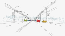 公路设计城市场景矢量图高清图片