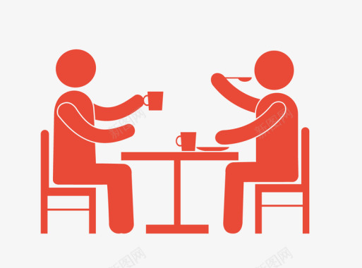 一起喝咖啡的两个人图标图标