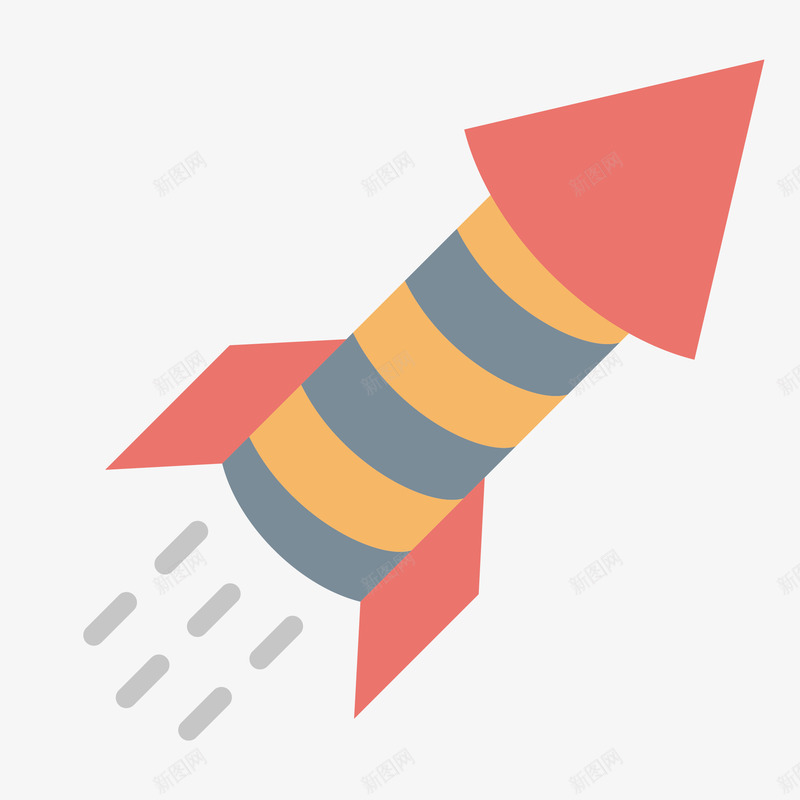红色创意卡通火箭png免抠素材_88icon https://88icon.com 卡通 图案 小清新 扁平化 火箭 简约 红色 装饰