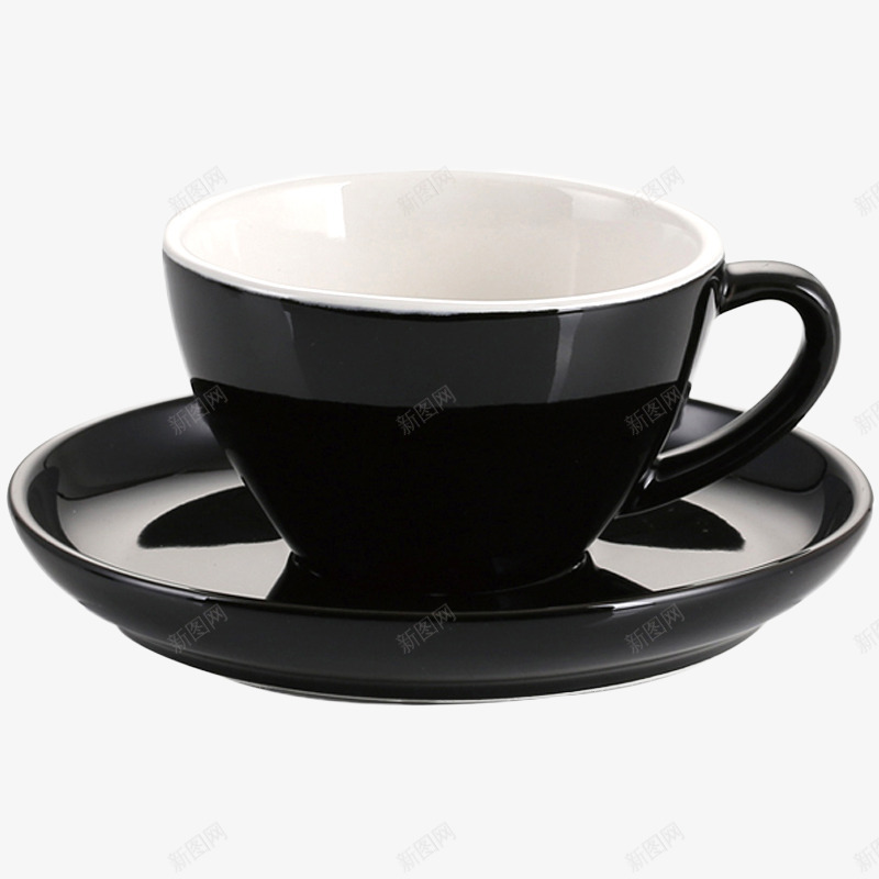 黑色陶瓷咖啡杯碟png免抠素材_88icon https://88icon.com 咖啡杯 杯具 碟子 陶瓷 黑色