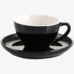 咖啡杯碟黑色陶瓷咖啡杯碟高清图片