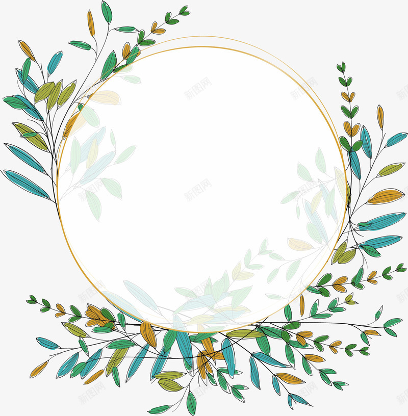 彩色树叶的冬天边框矢量图ai免抠素材_88icon https://88icon.com 冬天 冬天边框 圣诞节 圣诞节边框 彩色树叶 矢量png 矢量图