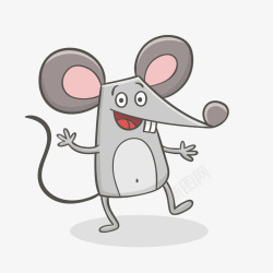 大耳朵的老鼠微笑开心小老鼠矢量图高清图片