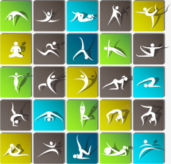 运动小图标精美瑜伽运动图标矢量图高清图片