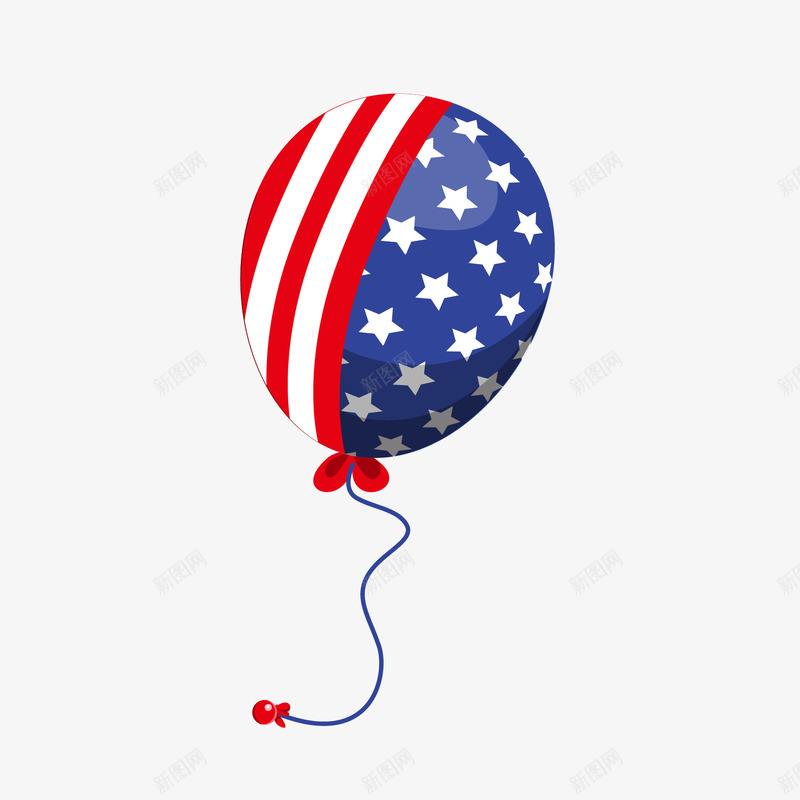 美国国旗样式气球png免抠素材_88icon https://88icon.com 免费 国旗 手绘 气球 美国