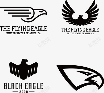 抽象猎鹰刺青logo矢量图图标图标