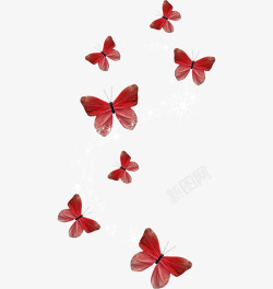 红色飞舞的蝴蝶素材