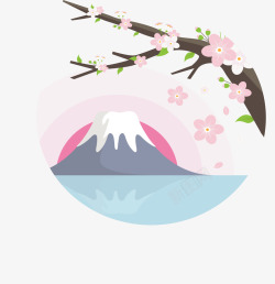 美丽日本樱花海报矢量图素材