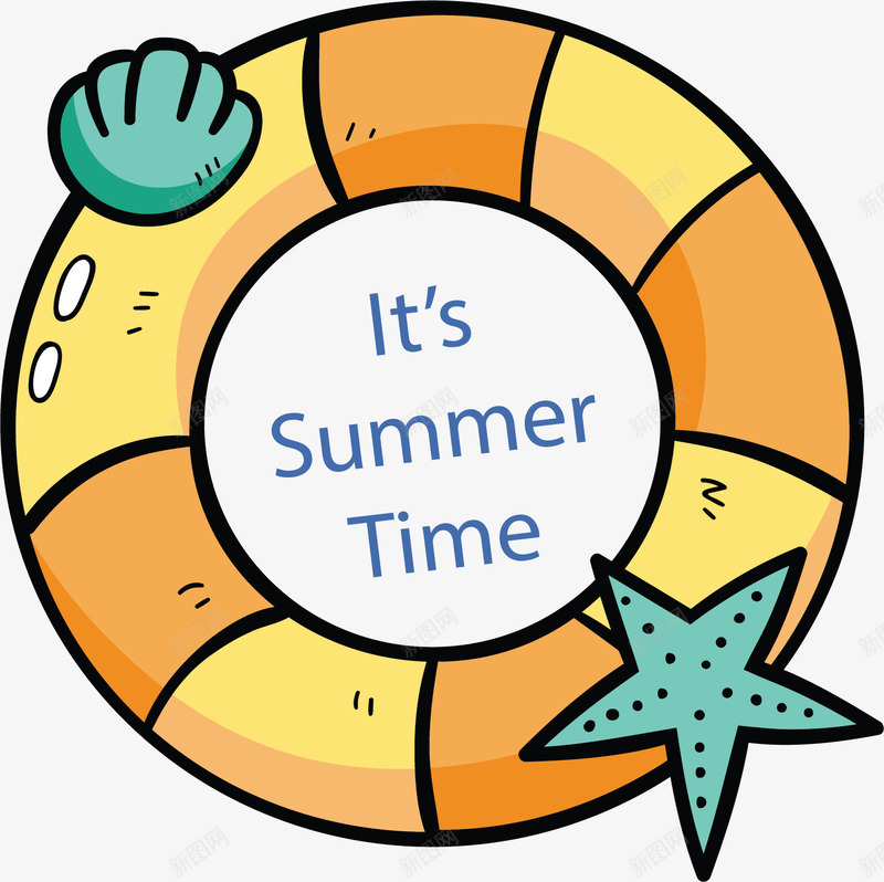 海星贝壳夏日泳圈矢量图ai免抠素材_88icon https://88icon.com 夏日时光 夏日泳圈 泳圈 海星 矢量png 贝壳 矢量图