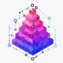 创意三角塔互联网立方体抽象矢量图素材