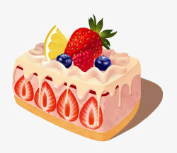 千层糕一块可口的水果蛋糕高清图片