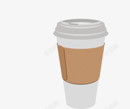 咖啡厅卡通手绘一杯咖啡装饰图案矢量图图标图标