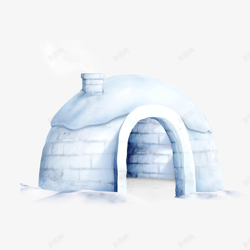 白色雪屋psd免抠素材_88icon https://88icon.com 保暖 光泽 冬天 冰砖 圆弧 垒砌 层次 建筑 白色 质感