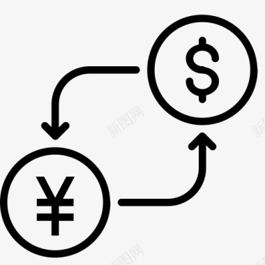 钱中国转换货币美元钱以日元美国的图标图标