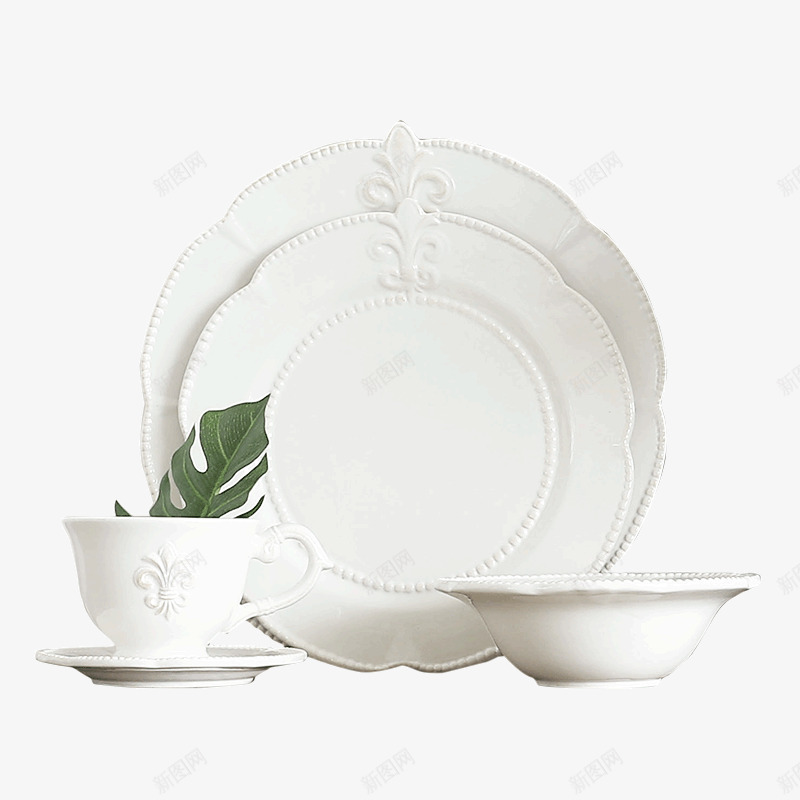 白色浮雕陶瓷餐具png免抠素材_88icon https://88icon.com 产品实物图 浮雕 白色 陶瓷 餐具