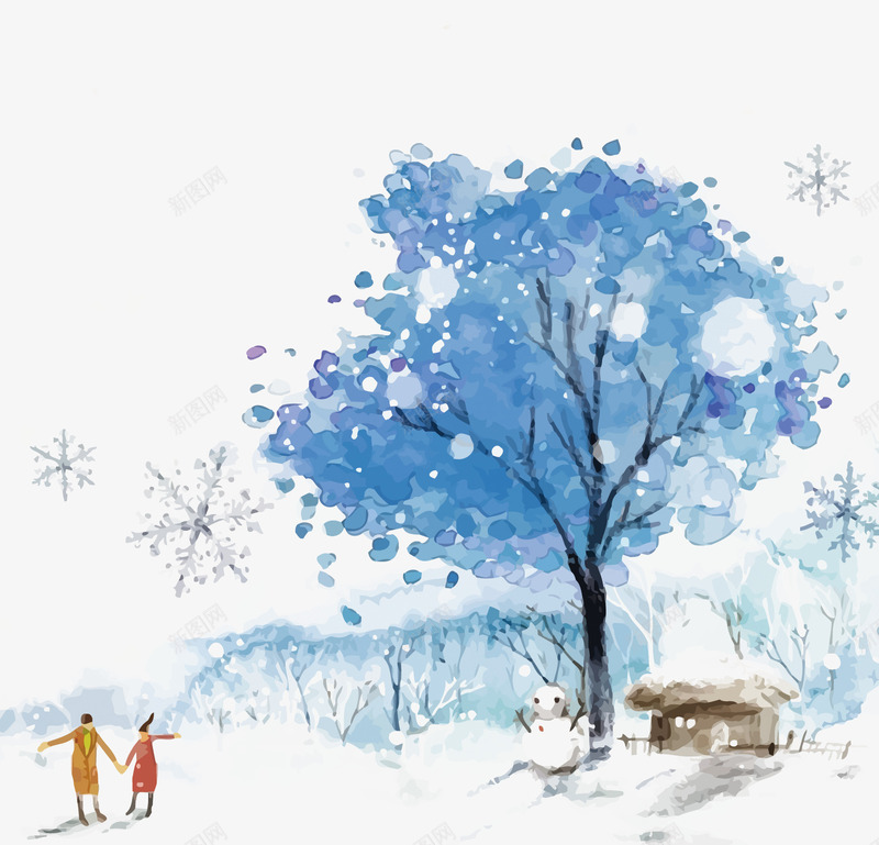 下雪天插画矢量图eps免抠素材_88icon https://88icon.com PNG PNG图片 PNG图片素材 PNG素材 PNG素材免费 PNG素材免费下载 下雪 冬天 枝头积雪 树 矢量图 蓝色 雪花