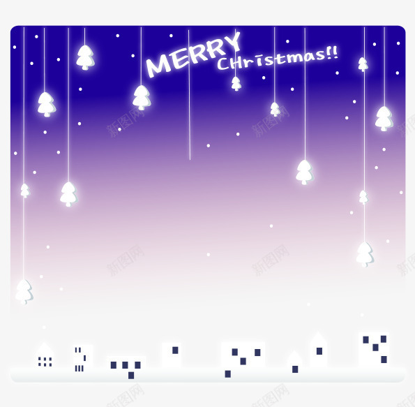 圣诞节的夜晚矢量图ai免抠素材_88icon https://88icon.com 圣诞夜 夜晚 珠帘 矢量夜景 蓝背景 矢量图